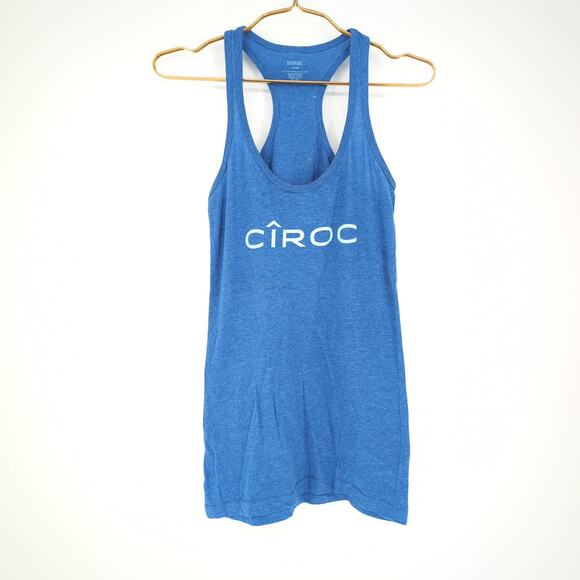 Ciroc Blue Graphic Tee Tangerine Racerback Tank Top with White Logo- Size S -GUC - Picture 11 of 11